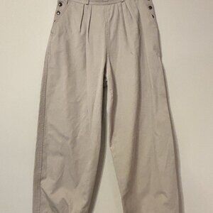 Liz Claiborne Y2K Beige Utility Trousers w/ Side Snaps - Vintage Vibes